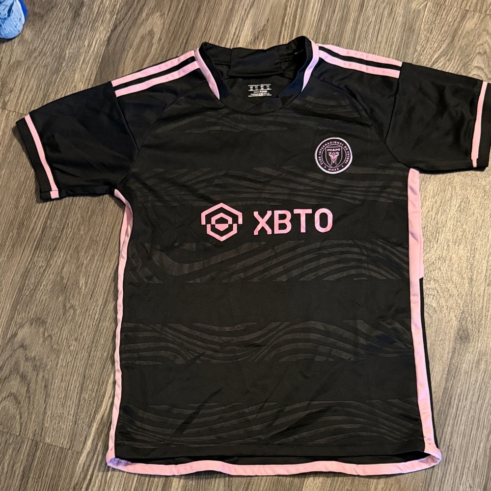 adidas Kids Black and Pink Sports Jersey